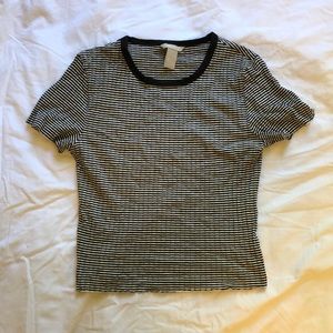 Forever 21 ribbed striped baby tee